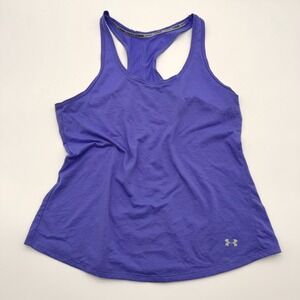 Under Armour Womens Run Racerback Tank Top Purple Athletic Training Shirt M